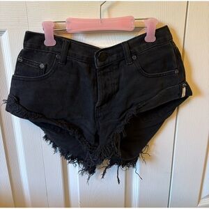 jean shorts black